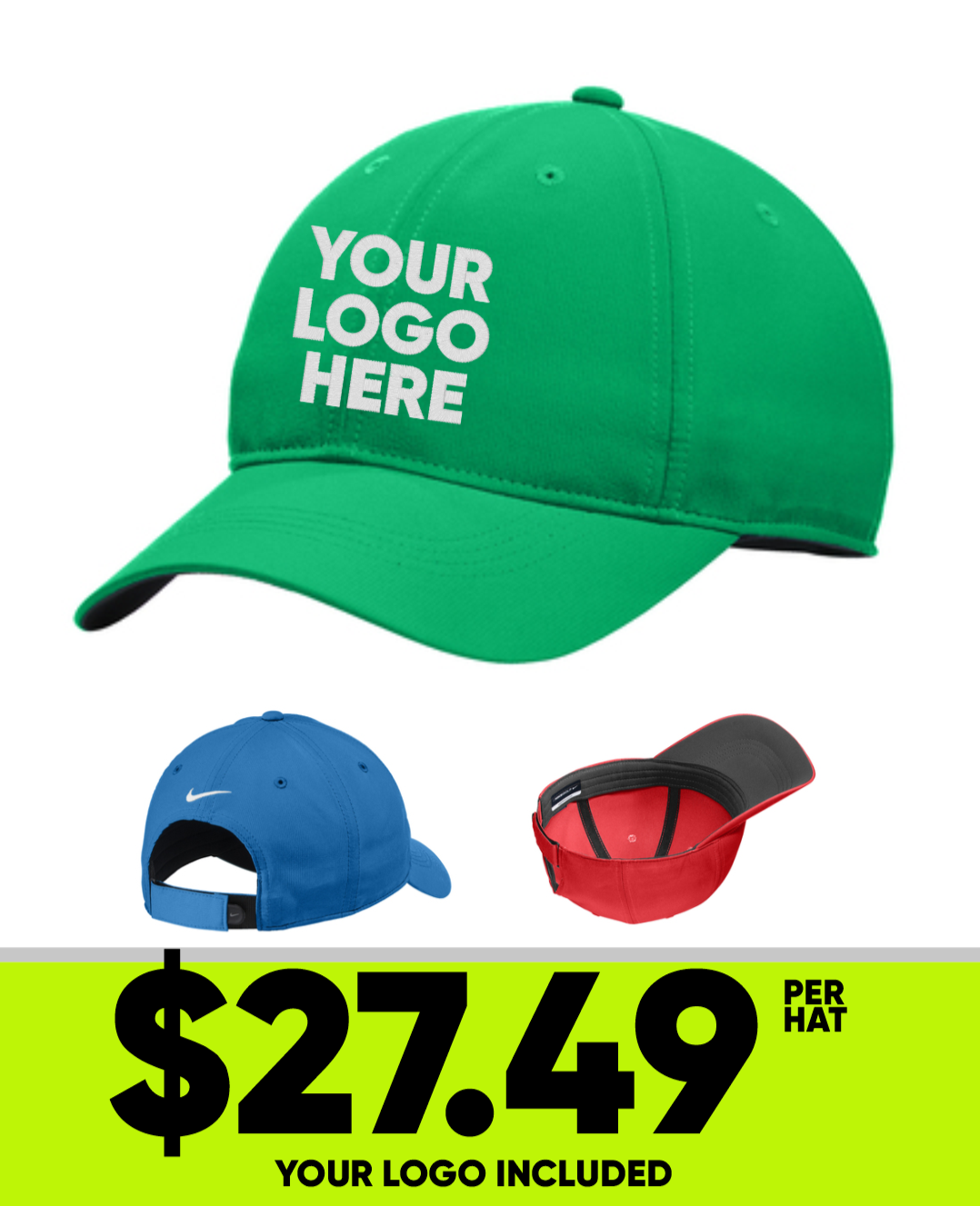 GOLF NIKE HATS WITH YOUR LOGO