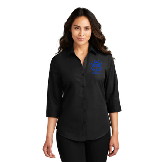 New Tampa Womans Blue Carefree Poplin Shirt GASPARSTITCH.COM