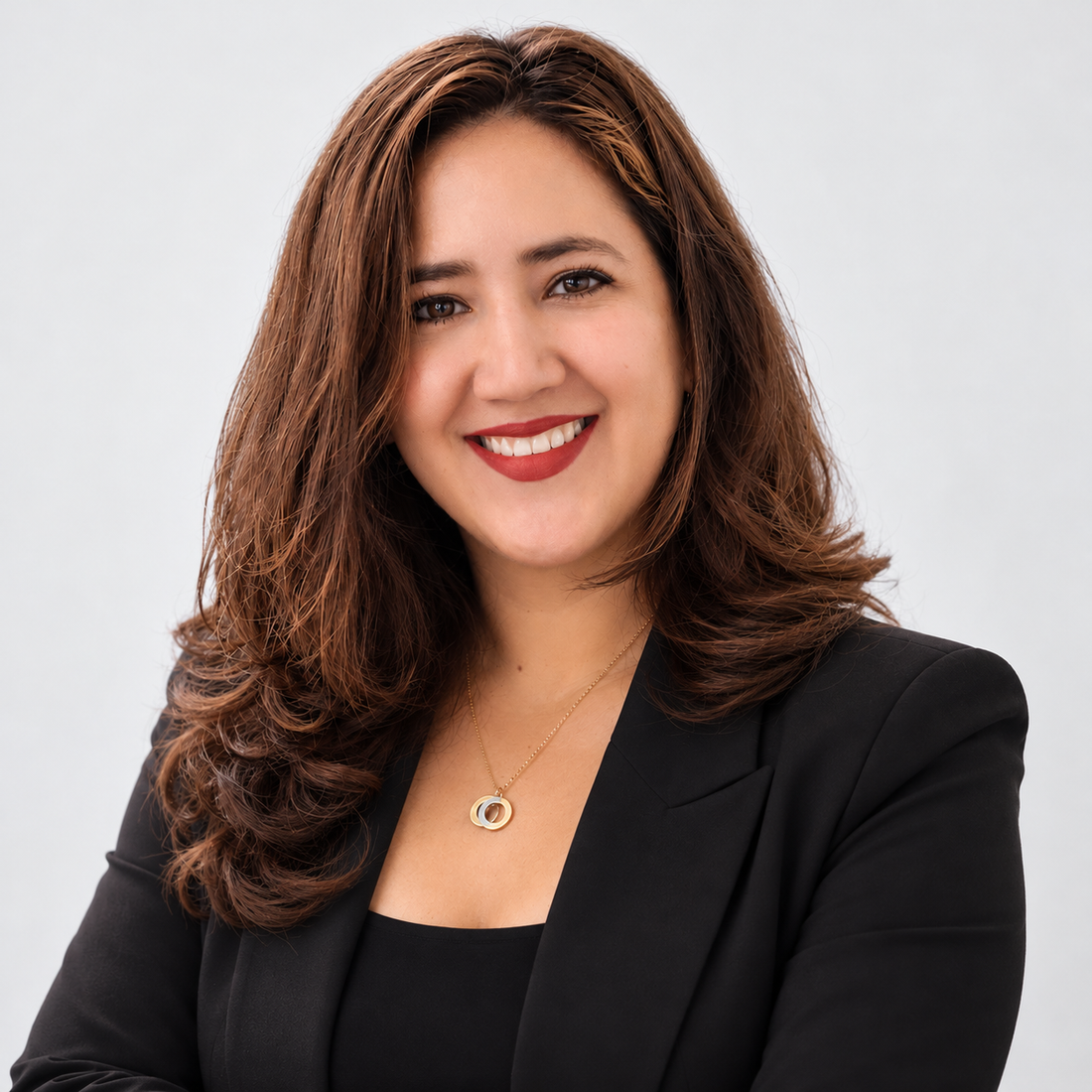 Viviana Loyola, Gaspar Stitch co-founder, in a black blazer