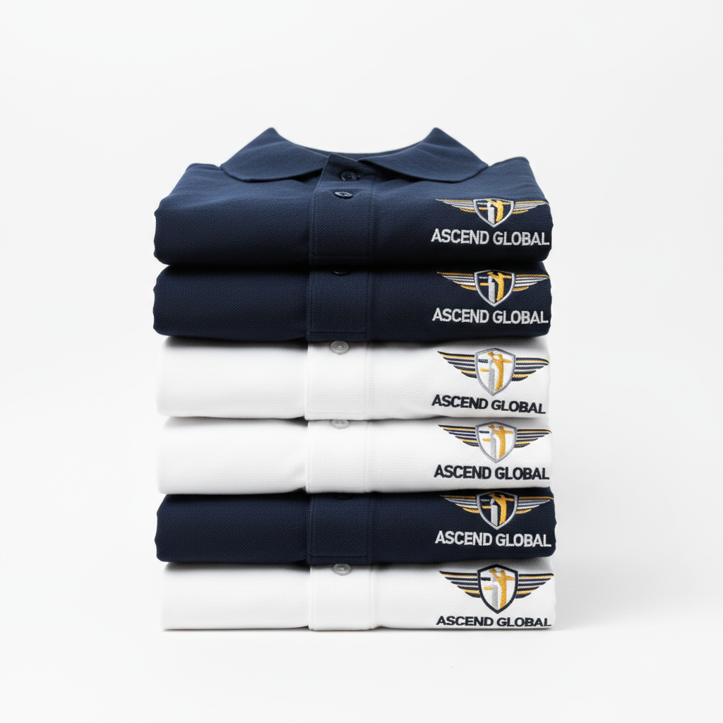 Corporate embroidered polo stack