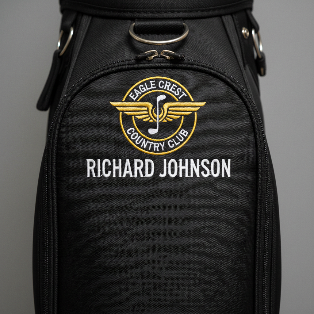 Custom Logo + Name Golf Bag Embroidery